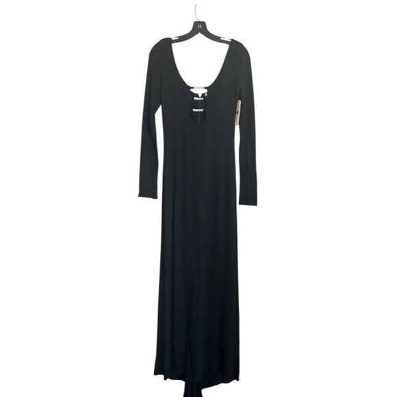 Alice + Olivia Kalena Scoop-Neck Long-Sleeve Cutout Maxi Dress - Picture 3 of 7